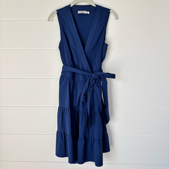 Vineyard Vines Harbor Wrap Navy Blue Dress Women's Size Small - Picture 4 of 15